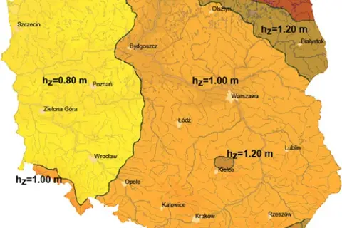 Głębokość fundamentu: Ile metrów kopać? Mapa stref mrozu